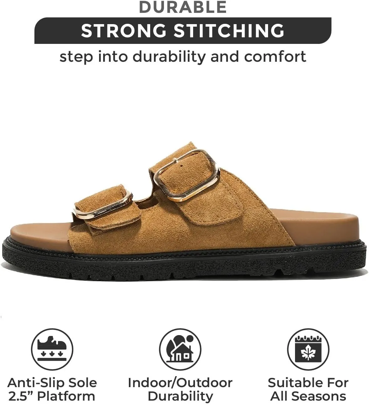 Project Cloud Platform Sandals Women Footwear - Comfortable Summer Slides Memory foam Insole with Adjustable Straps - Casual Wear Womens Sandals (Sharl)