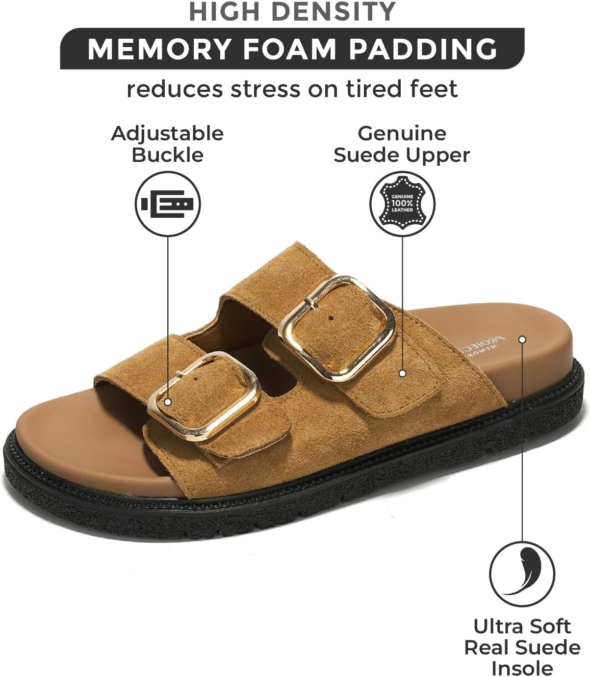 Project Cloud Platform Sandals Women Footwear - Comfortable Summer Slides Memory foam Insole with Adjustable Straps - Casual Wear Womens Sandals (Sharl)