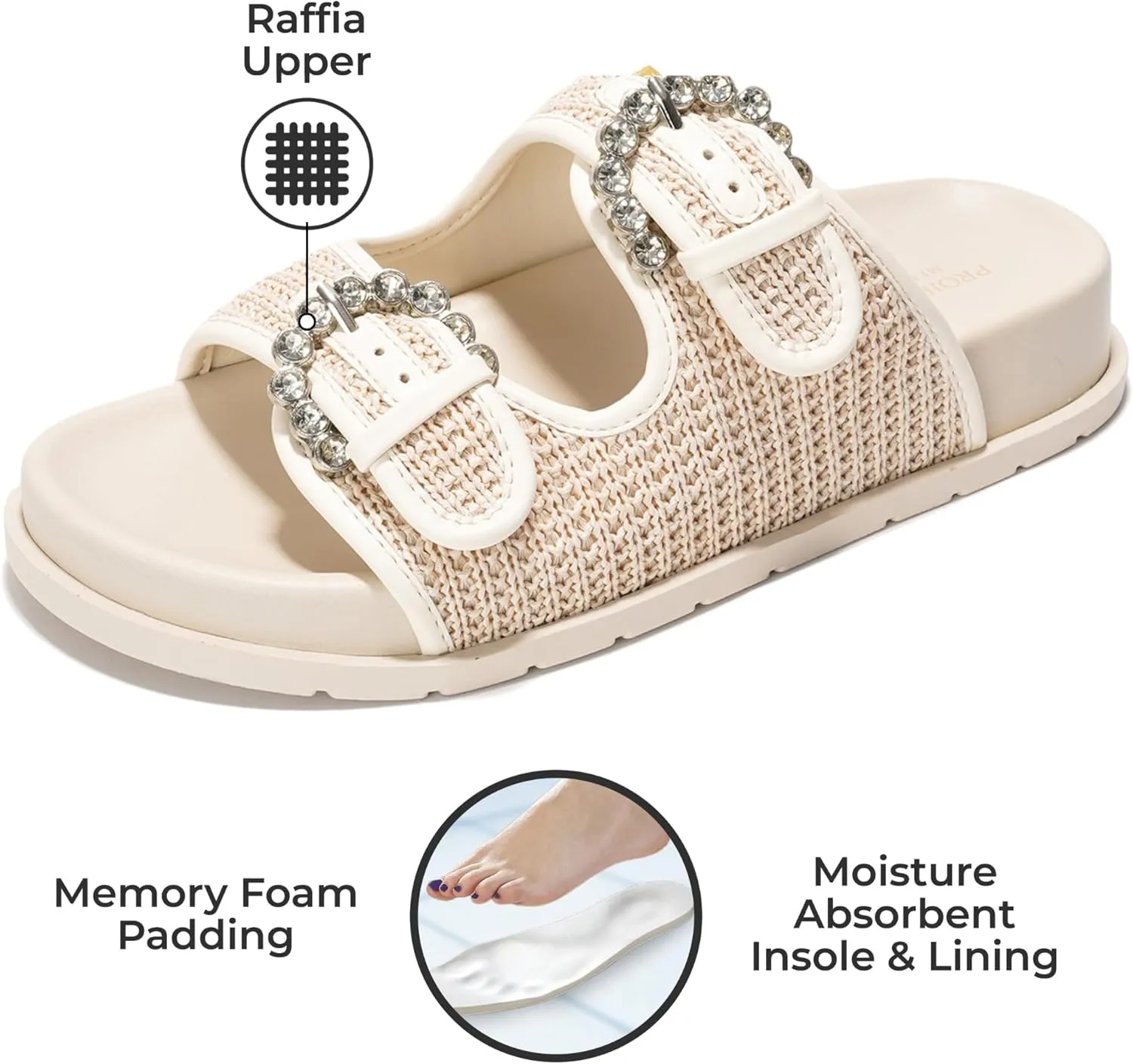 Project Cloud Platform Sandals Women Footwear - Comfortable Summer Slides Memory foam Insole with Adjustable Straps - Casual Wear Womens Sandals (Sharl)