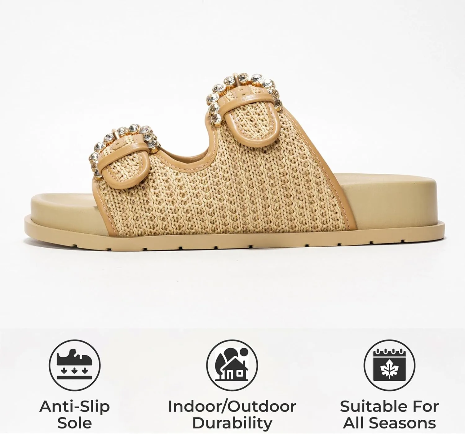 Project Cloud Platform Sandals Women Footwear - Comfortable Summer Slides Memory foam Insole with Adjustable Straps - Casual Wear Womens Sandals (Sharl)
