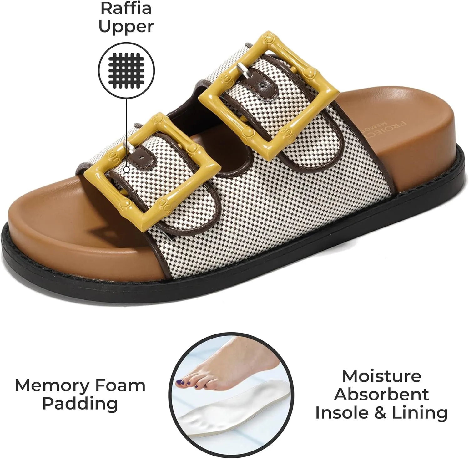 Project Cloud Platform Sandals Women Footwear - Comfortable Summer Slides Memory foam Insole with Adjustable Straps - Casual Wear Womens Sandals