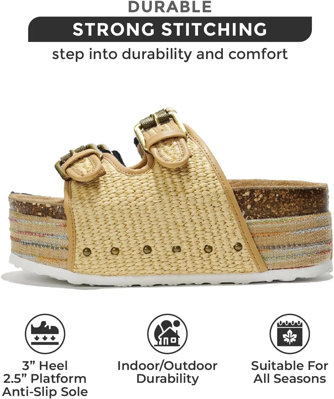 Project Cloud Platform Sandals Women Footwear - Genuine Leather and Durable EVA Sole for Non-Slip and Comfortable Platform - Fashion Summer Sandals for Women 2025 (Oliy)