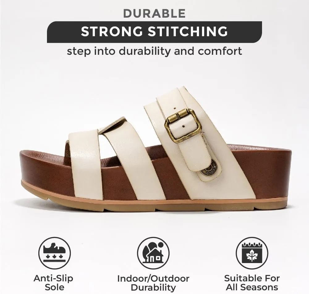 Project Cloud Platform Sandals Women Footwear - Memory Foam Insole and Lightweight Beach Wedges - Non Slip and Comfortable Strappy Wedge Sandals for Women 2025 (Proud)