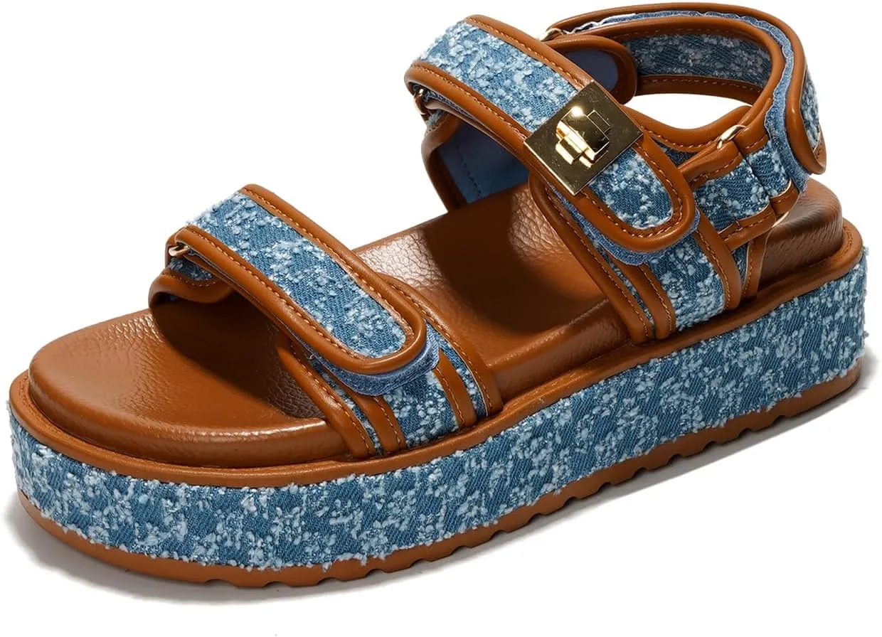 Project Cloud Wedge Sandals for Women - Memory Foam & Open Toe Platform - Non-Slip Beach Essentials Wedges Platform Sandals for Women 2025 (Ginevra)