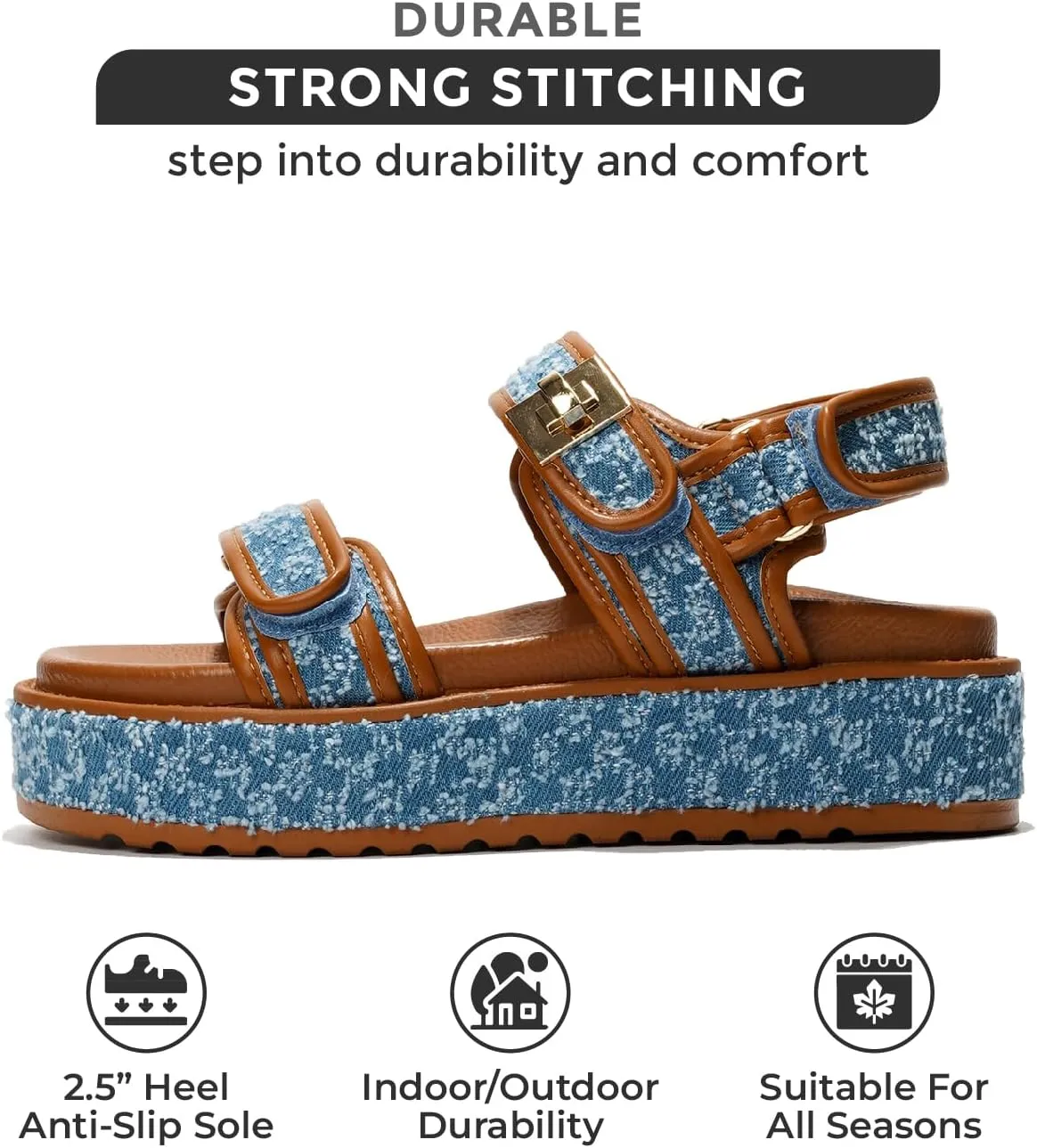Project Cloud Wedge Sandals for Women - Memory Foam & Open Toe Platform - Non-Slip Beach Essentials Wedges Platform Sandals for Women 2025 (Ginevra)