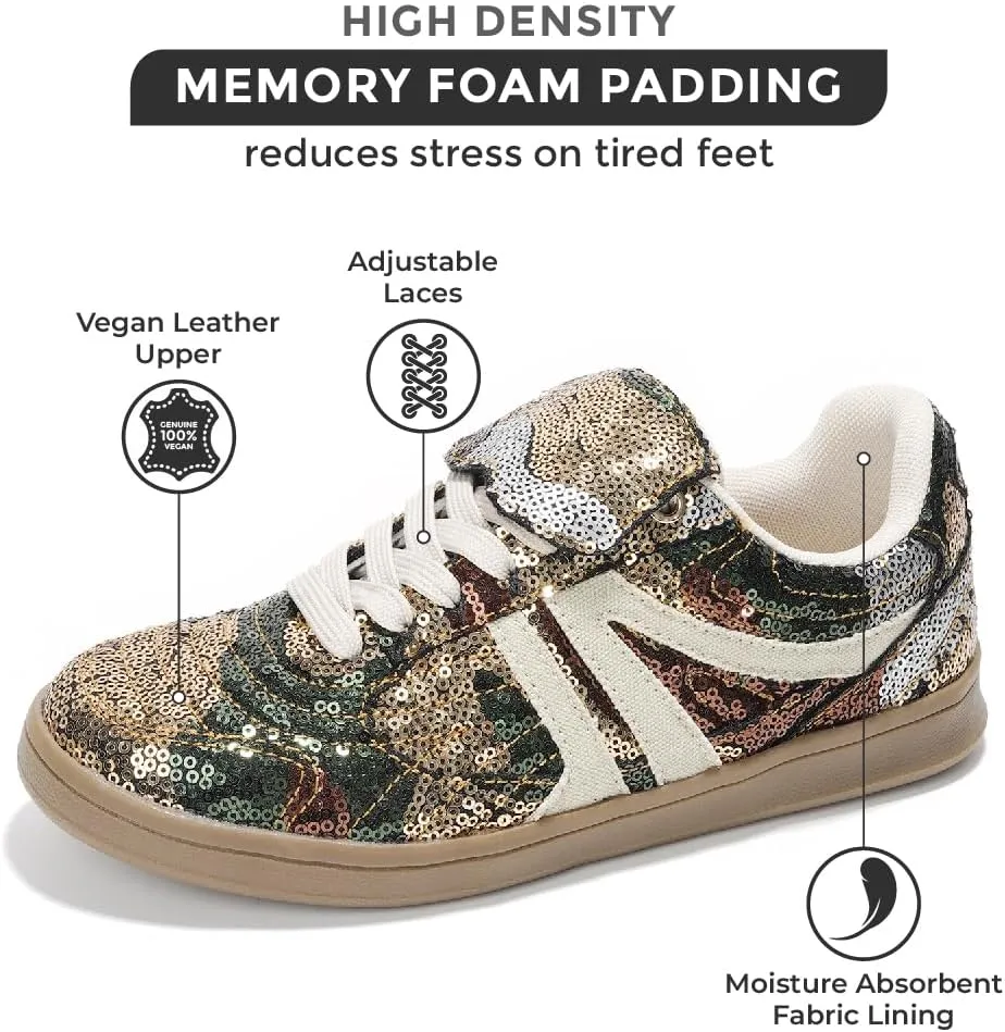 Project Cloud Womens Sneakers - Memory Foam Casual Shoes for Women Footwear Lace Up Women's Fashion Sneakers - Non-Slip Comfortable Trendy Shoes Womens (Madrid)