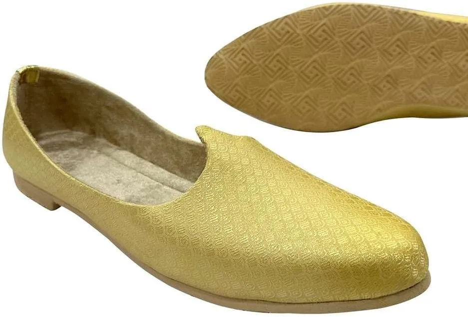 Punjabi Jutti for Men Gold Mojari Shoes Sherwani Jooti Wedding for Groom Handmade Loafers Ethnic Mules