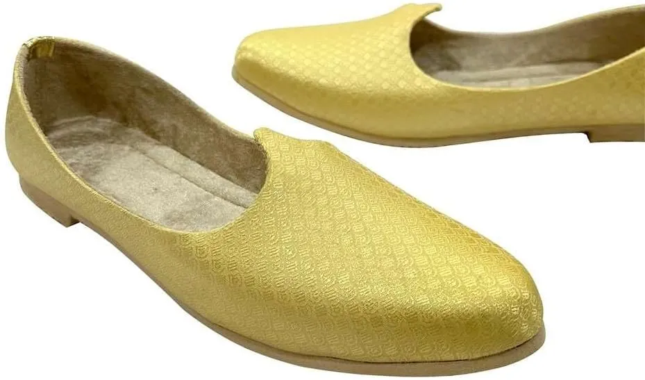 Punjabi Jutti for Men Gold Mojari Shoes Sherwani Jooti Wedding for Groom Handmade Loafers Ethnic Mules