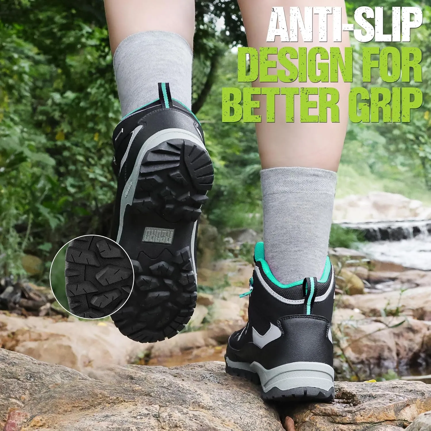 R CORD Hiking Boots Women Waterproof Ankle Support Womens Hiking Boots Backpacking Boots Breathable Non-slip Durable Hiking Boots for Outdoors