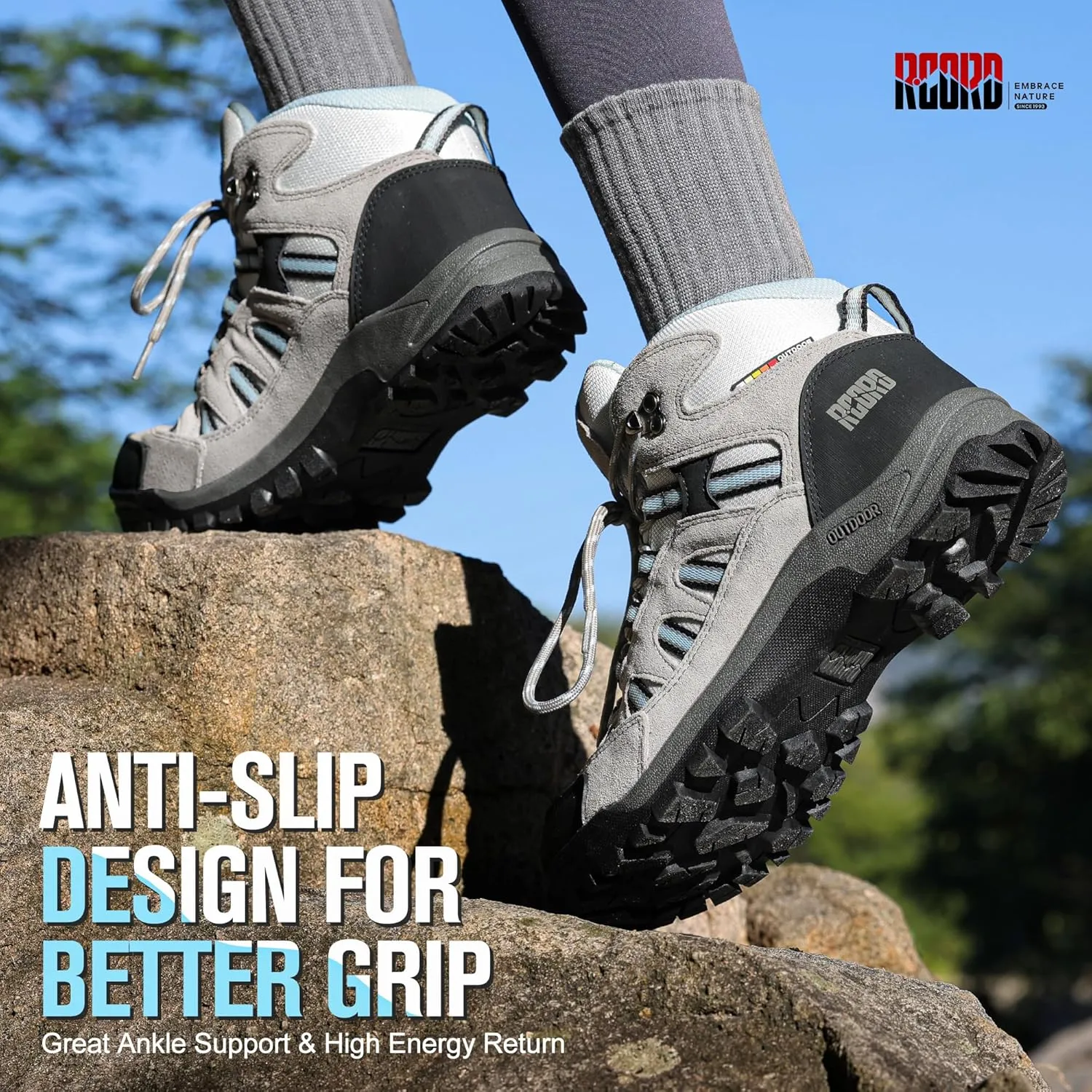 R CORD Hiking Boots Women Waterproof Non-Slip Womens Hiking Shoes Comfortable Outdoor Womens Hiking Boots Walking Boots Hiking Shoes Women
