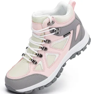 R CORD Kids Hiking Boots Waterproof Durable TPR Traction Outsole Anti-Skid Athletic Lace Up Hiking Shoes for Outdoor Adventure