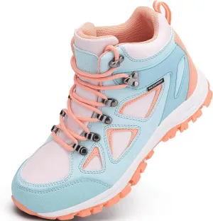 R CORD Kids Hiking Boots Waterproof Durable TPR Traction Outsole Anti-Skid Athletic Lace Up Hiking Shoes for Outdoor Adventure