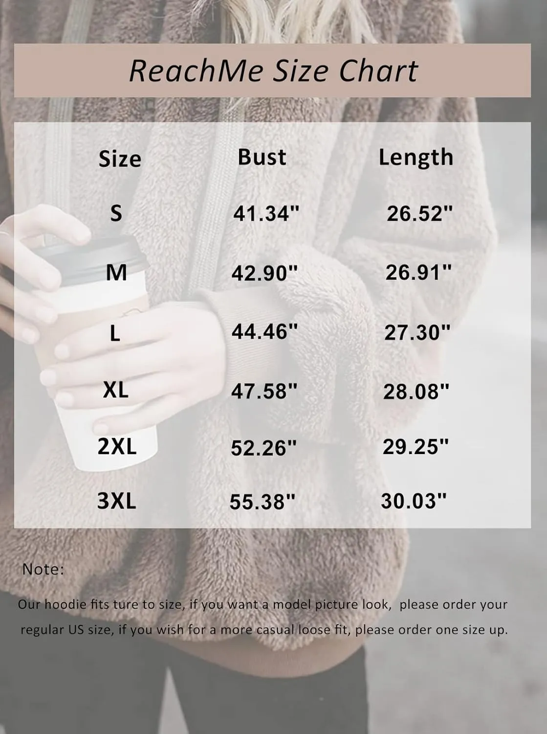 ReachMe Womens Oversized Sherpa Pullover Hoodie with Pockets Fuzzy Fleece Sweatshirt Plaid Fluffy Jacket Coat