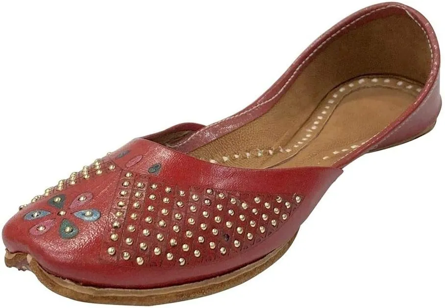 Red Punjabi Jutti for Ladies Ethnic Khussa Handmade Mojari Designer Khussa Jutti