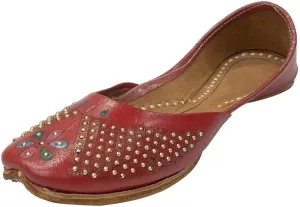 Red Punjabi Jutti for Ladies Ethnic Khussa Handmade Mojari Designer Khussa Jutti