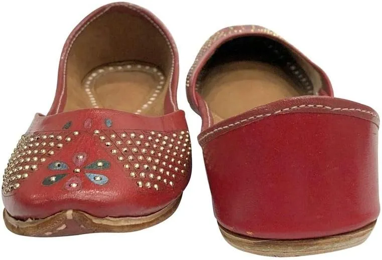 Red Punjabi Jutti for Ladies Ethnic Khussa Handmade Mojari Designer Khussa Jutti
