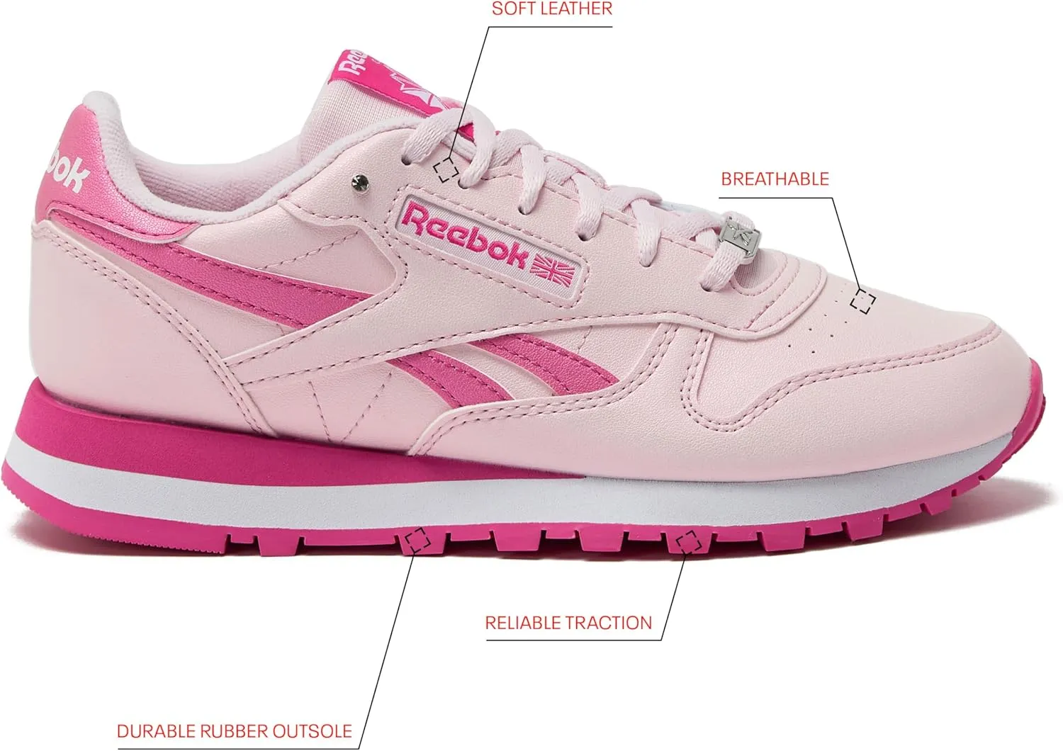 Reebok Classic Leather Girls and Boys Shoes for Kids, Toddler, Little Kid or Big Kid Sneakers, Girl or Boy Tennis Shoes