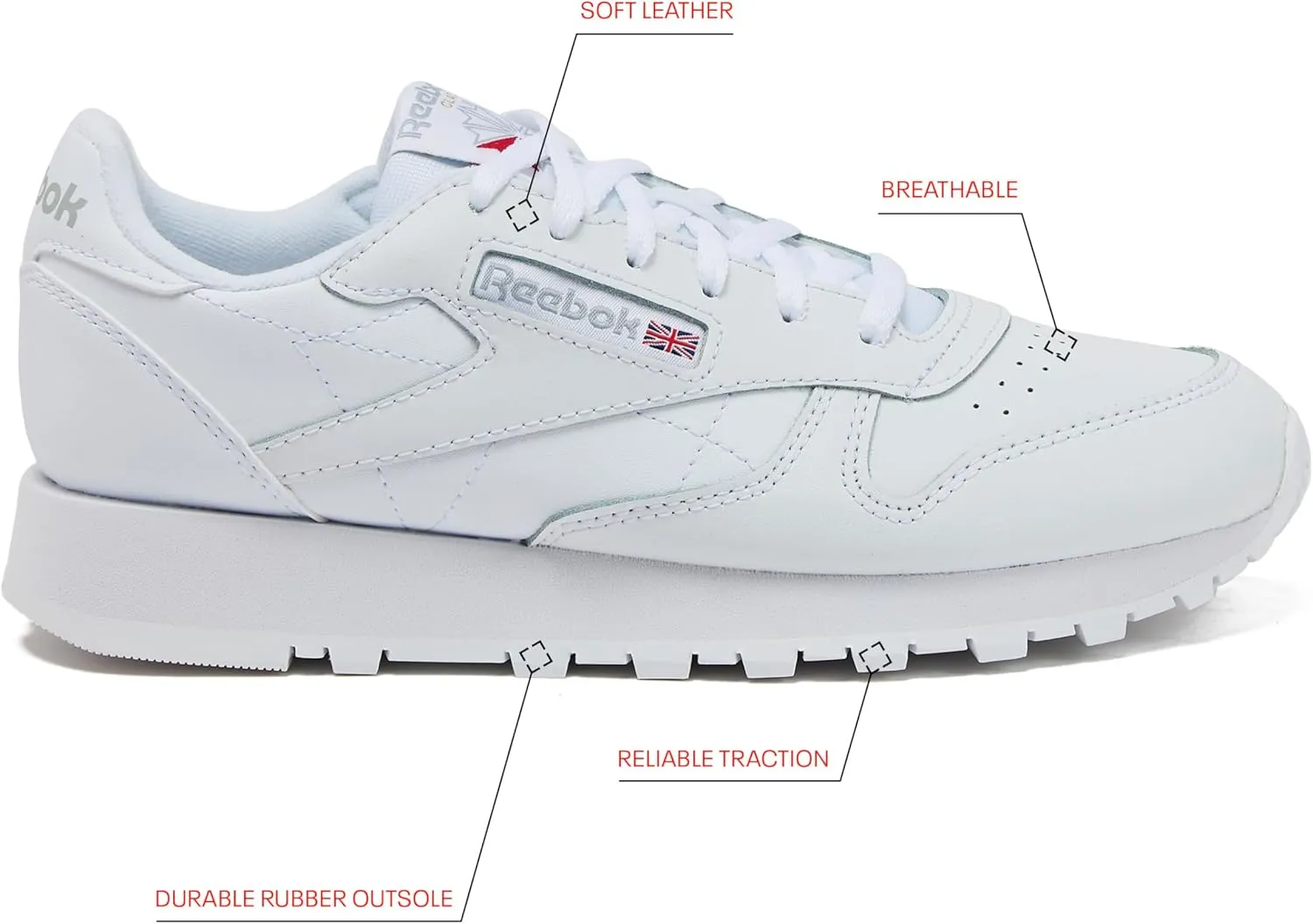 Reebok Unisex-Child Classic Leather Girls & Boys Shoes, Toddler, Little Big Kid Sneakers