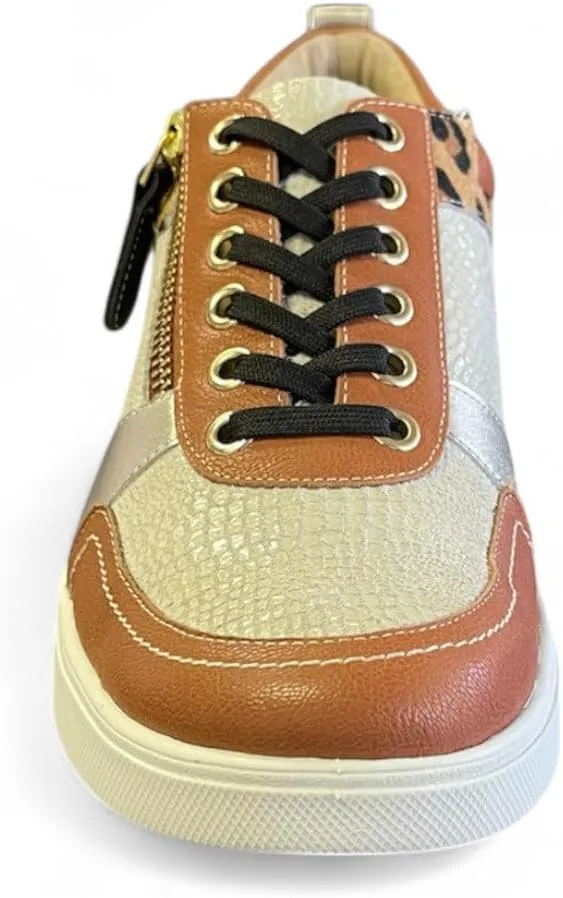 Revere Longbeach Orthotic-Friendly Sneakers – Premium Leather Zip-Up Comfort with Timeless Style and Removable Footbed with Arch Support and Customizable Fit