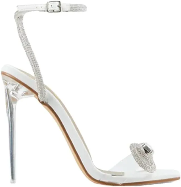 Rhinestone Clear High Heel Sandals for Women- Sugar Coated