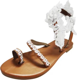 Rhinestone Sandals for Women Dressy Sandals for Wedding Pearl and Rhinestone Shoe Strappy Beach Wedding Shoes Sandals Women Dressy Summer Flat