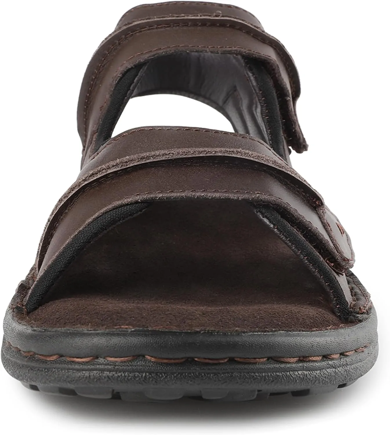 riemot Men's Sandals Leather Casual Open Toe Beach Sandal Summer Outdoor Walking Hiking Fisherman Sandals with Adjustable Strap