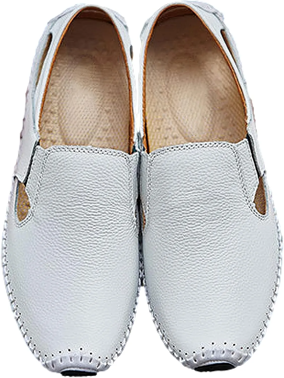 rismart Men's Leather Driving Loafers Comfort Slip on Moccasin Walking Shoes