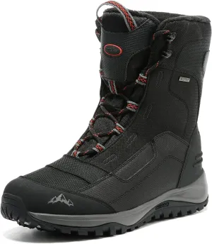 ROCKMARK Men's Winter Snow Boots Outdoor Warm Mid Calf Waterproof Durable Boot Non-Slip Warm Climbing Shoes