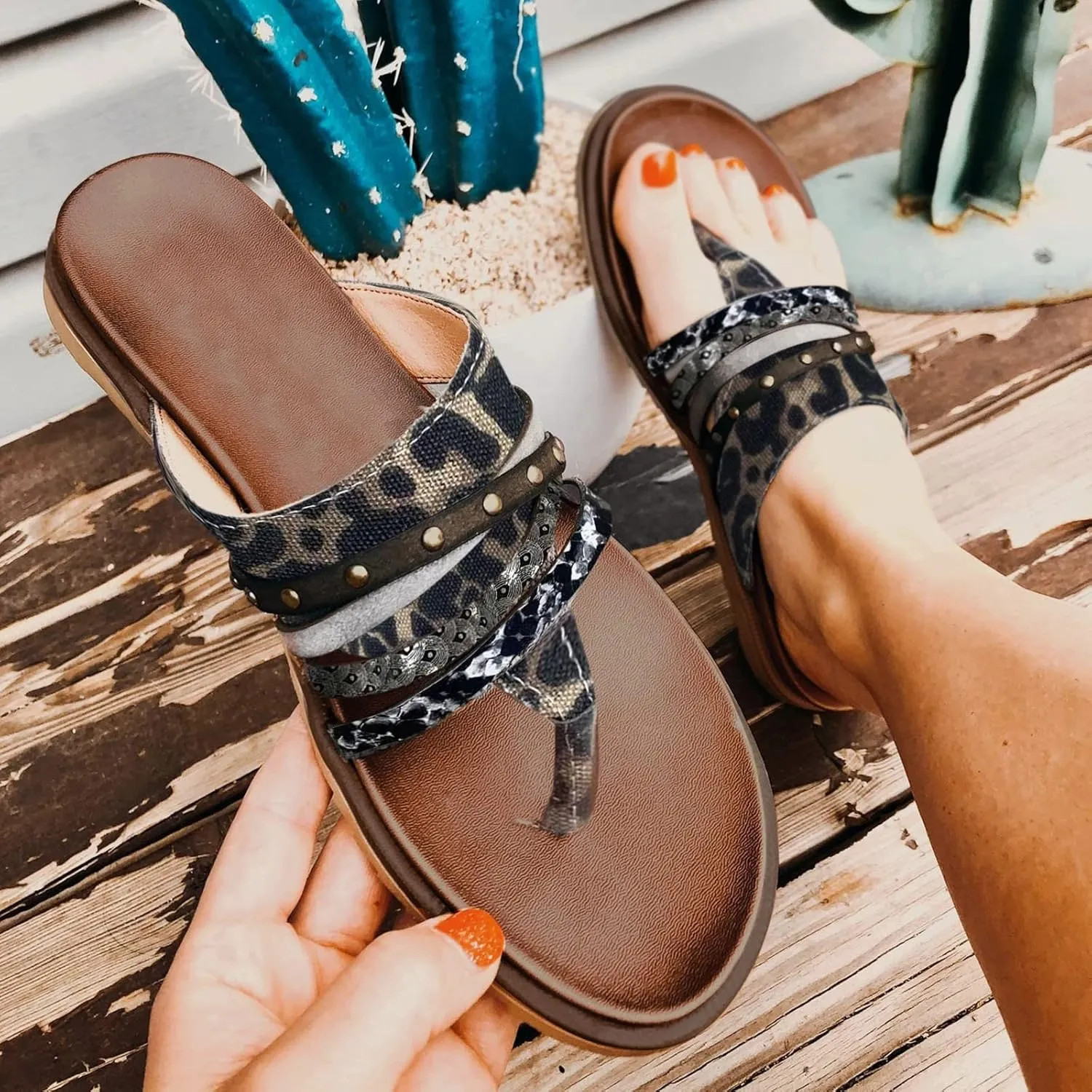Roman Style Sandals For Women Summer Fashion Flat Shoes Retro Slippers Flip Flops Earth Spirit Sandals for Women