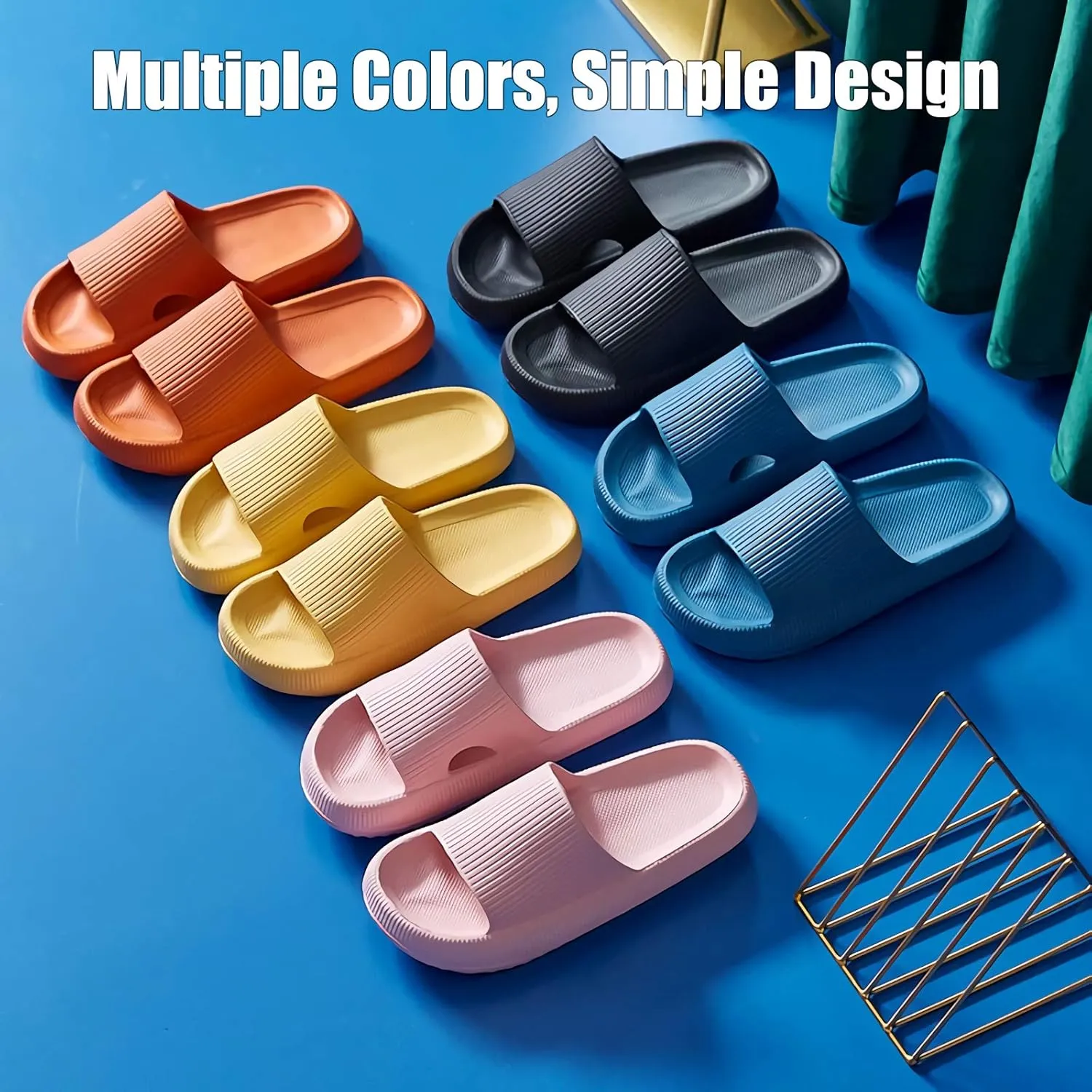 rosyclo Cloud Slippers for Women and Men, Pillow House Slippers Shower Shoes Indoor Slides Bathroom Sandals, Ultimate Comfort, Lightweight, Thick Sole, Non-Slip, Easy to Clean