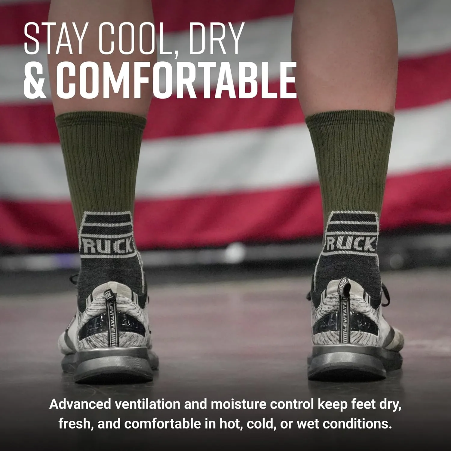 Ruck Socks, Merino Wool Tactical Boot Socks for Military, Rucking, Hiking, and Outdoor Adventures, USA-Made Crew Socks