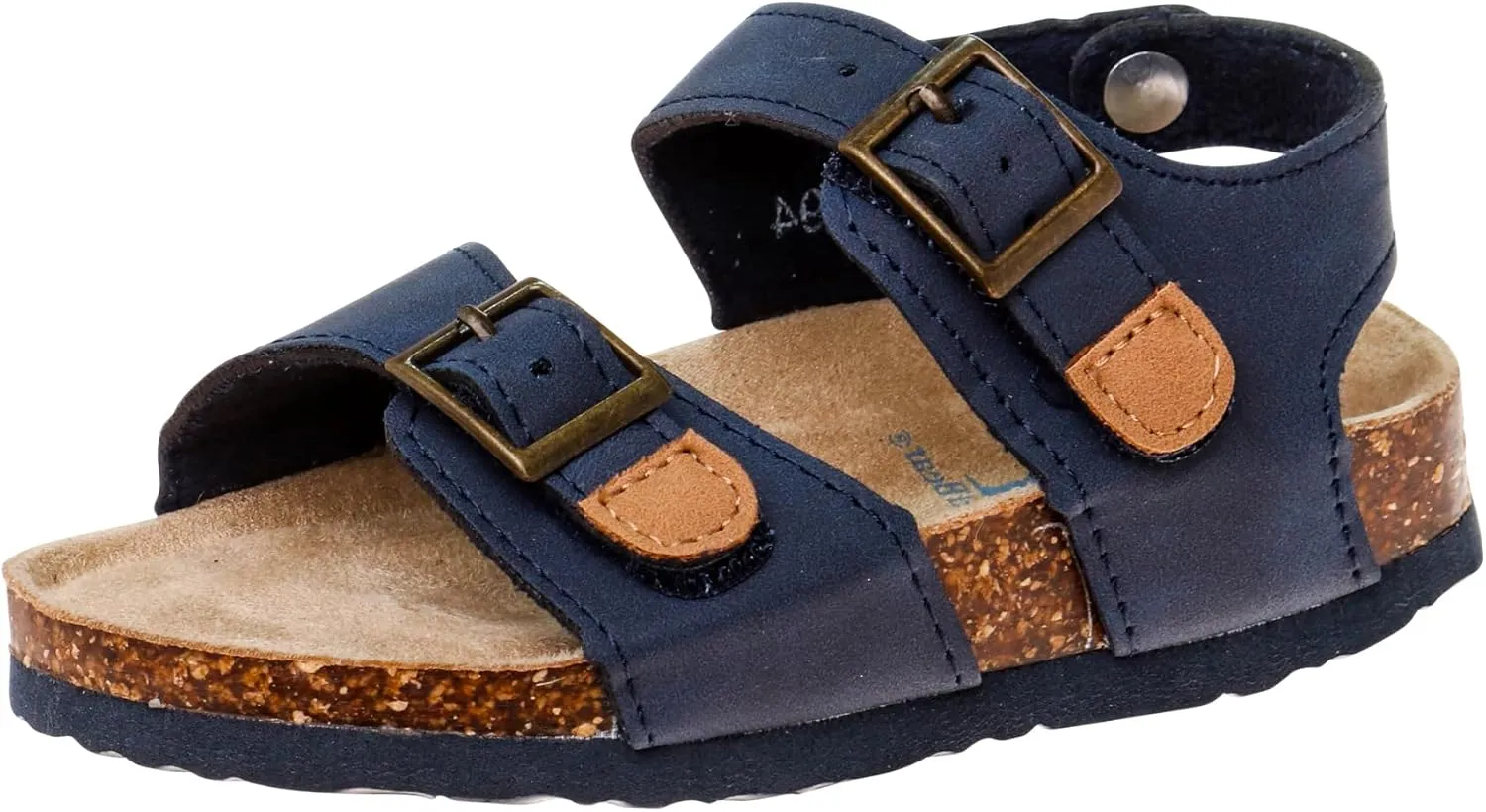 Rugged Bear Kids Sandals Cork Double Buckle Slides Summer Sandals for Boys Size 5-10 Toddler