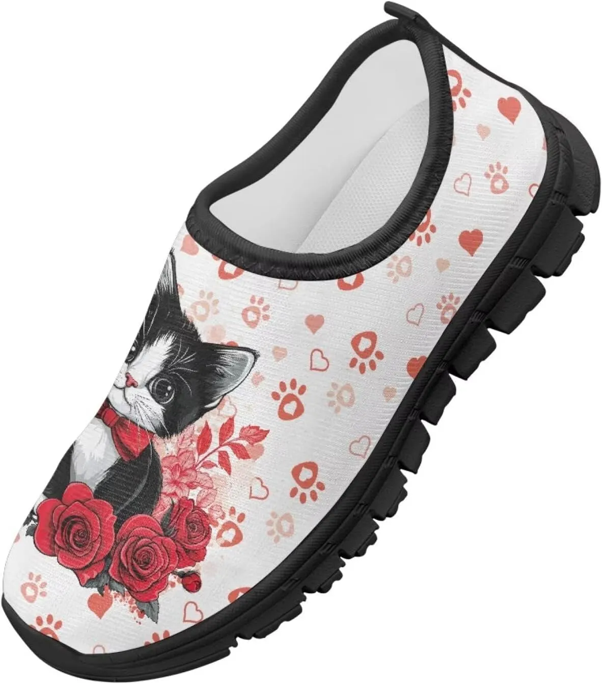 Running Shoes Boys Girls Slip On Sneakers Breathable Mesh Casual Walking Shoes Loafers Non Slip Sports Shoe Black Sole Size 11-15