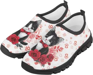 Running Shoes Boys Girls Slip On Sneakers Breathable Mesh Casual Walking Shoes Loafers Non Slip Sports Shoe Black Sole Size 11-15