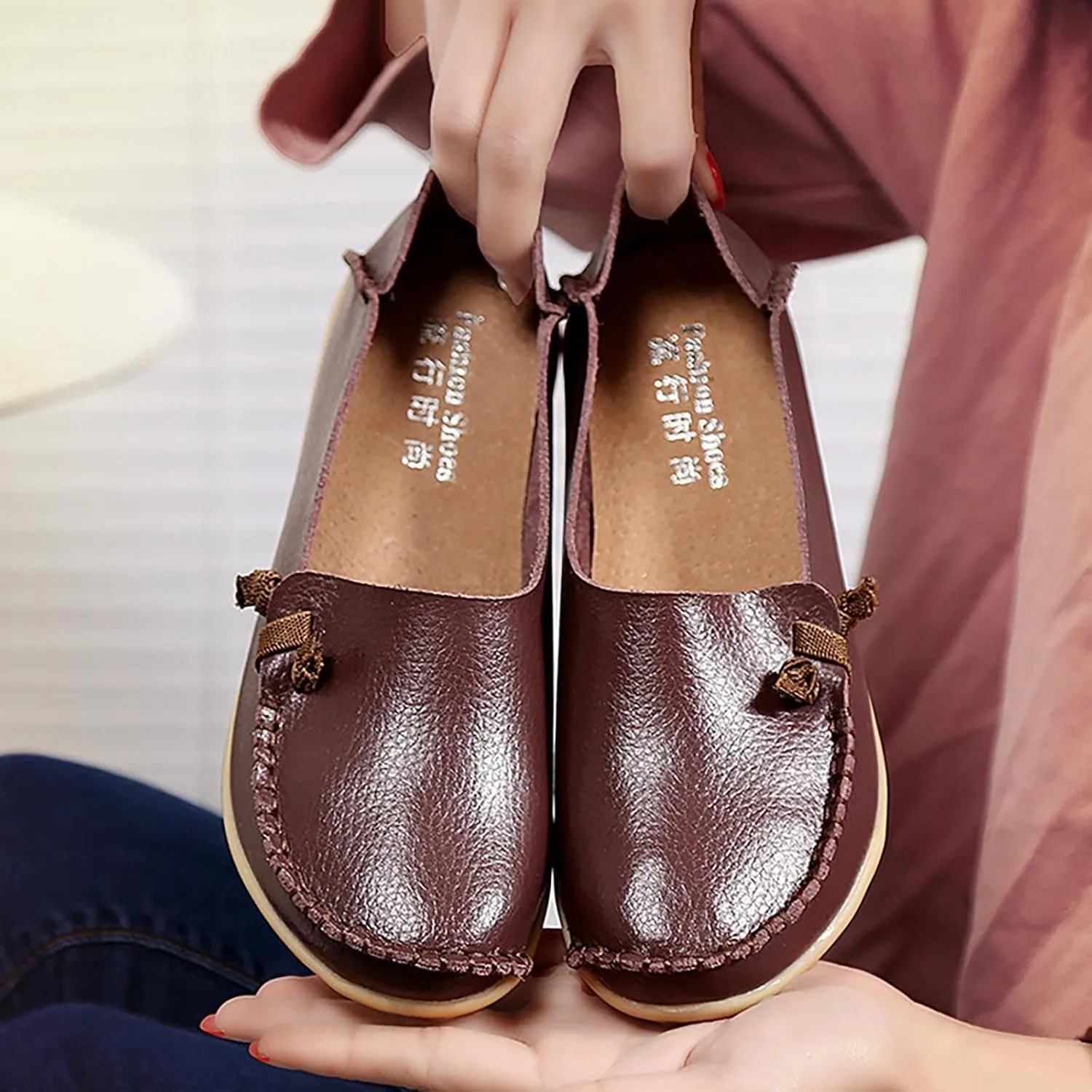Running Shoes for Men Mens Slip On Sneakers Womens Loafers Comfortable Dressy Keep Warm Flat Bottom Christmas Loafers Women Loafers for Women Casual
