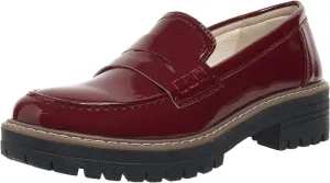 SACFOF Women's Chunky Loafers Leather Platform Chunky Loafer Comfortable Slip On Shoes Business Casual Work Shoes