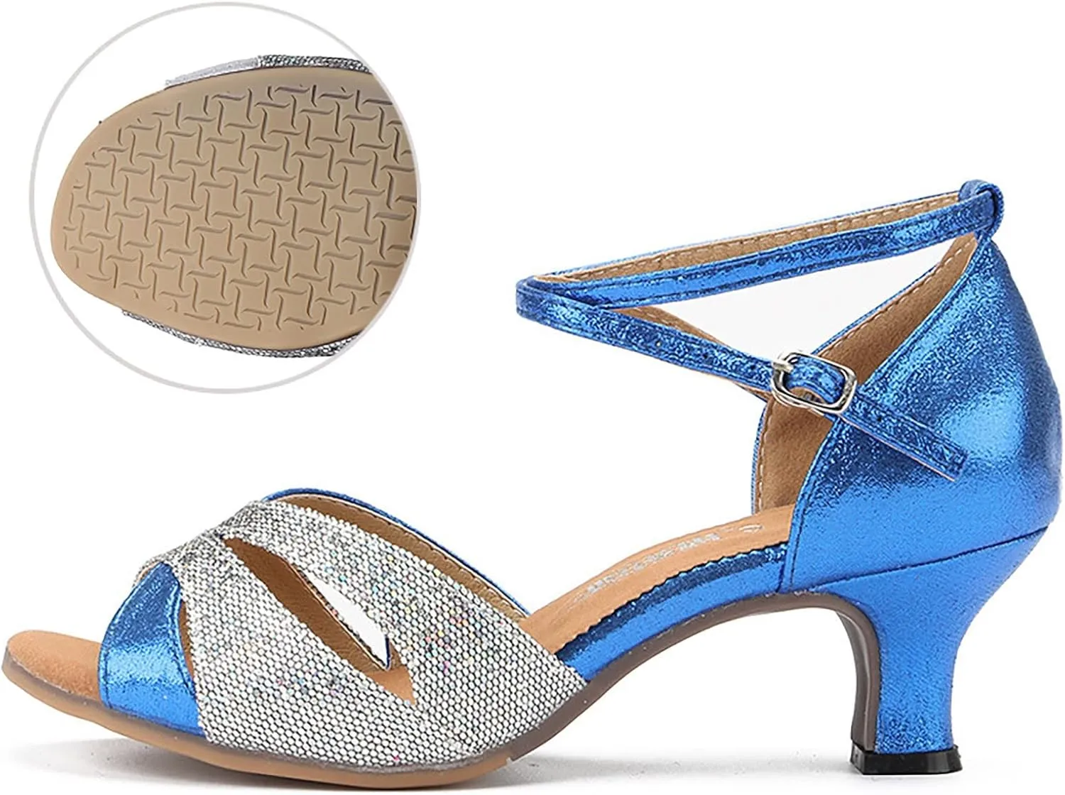 Sandals for Women 2025 Latin Dance Shoes Glitter Comfortable Evening Sandals Buckle Wedding Heels for Bride