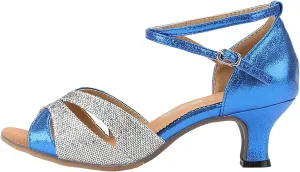 Sandals for Women 2025 Latin Dance Shoes Glitter Comfortable Evening Sandals Buckle Wedding Heels for Bride
