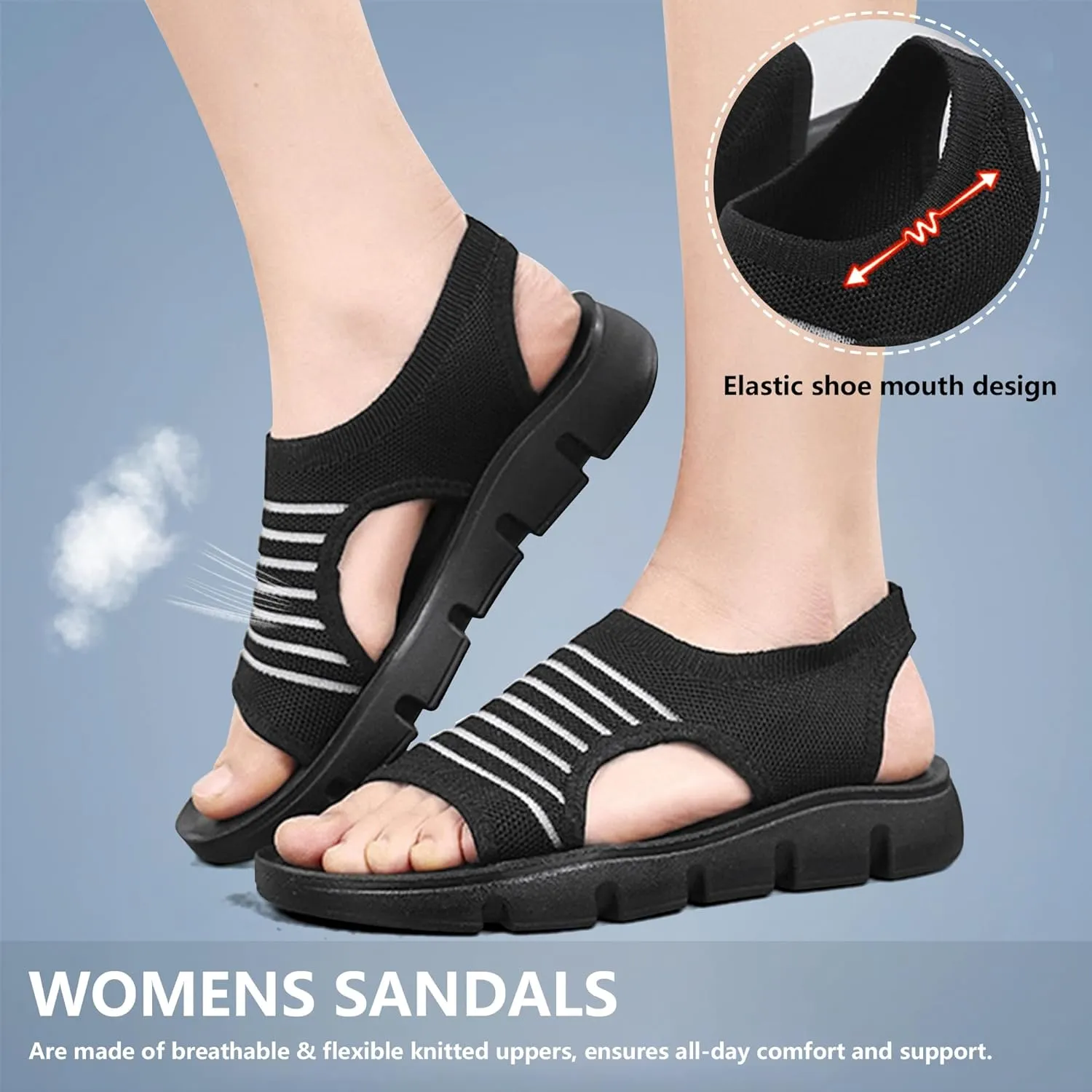 Sandals for Women 2025 Outdoor Hiking Walking Shoes Comfortable Summer Beach Ladies Flat Footwear