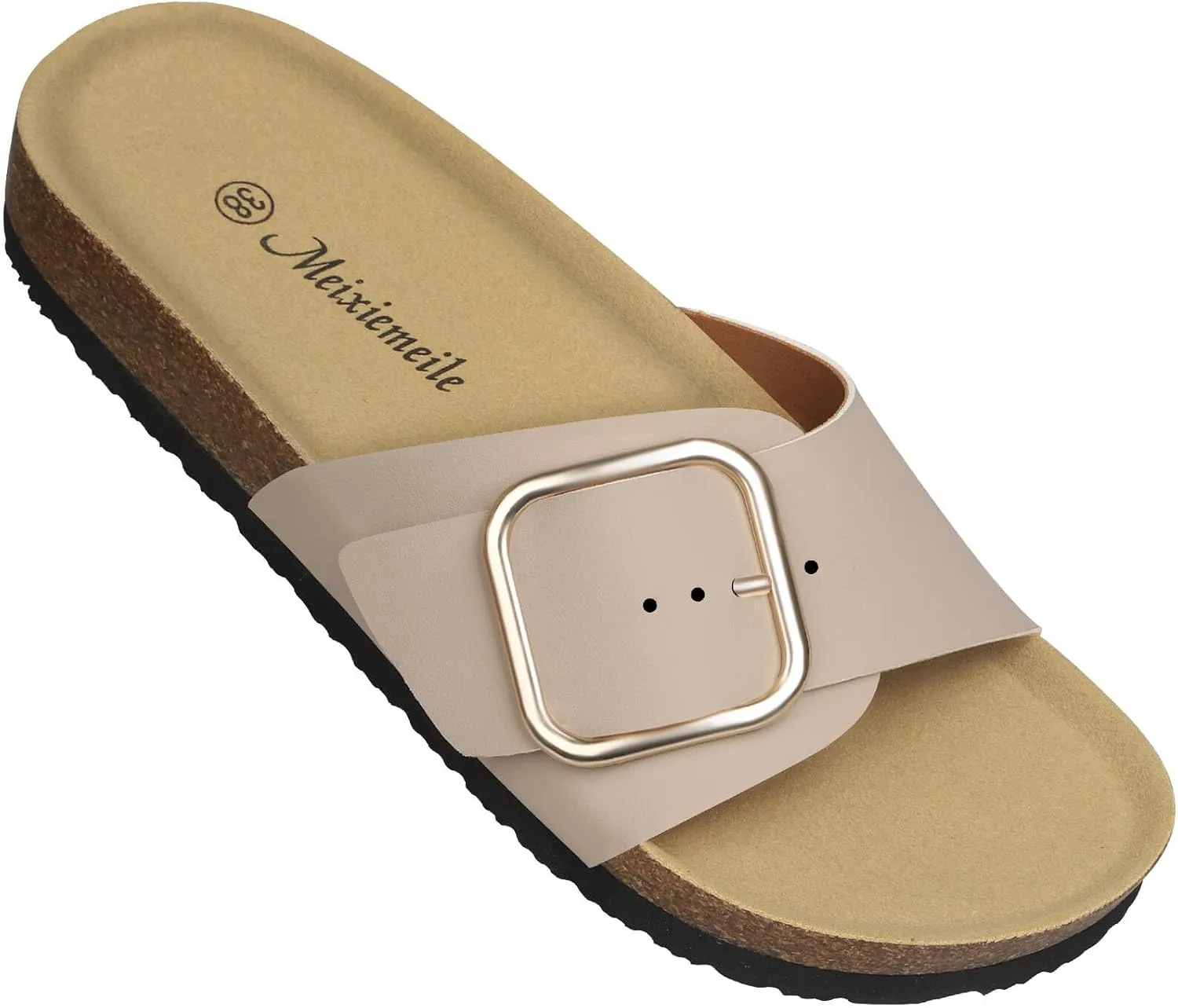 Sandals for Women Memory Foam Insole Womens Sandals Comfortable Genuine Leather Sandals Classic Cork Antislip Slippers