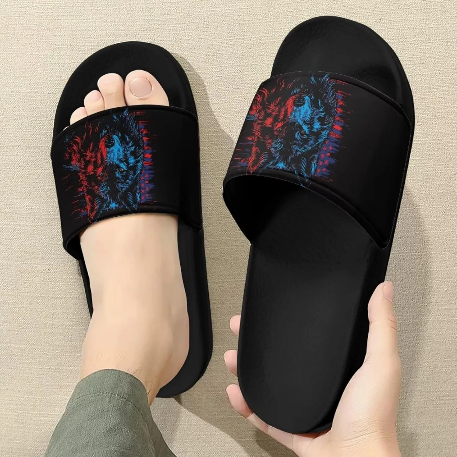 Sandals Slides for Men Non Slip Slippers Lightweight Casual Summer Shoes Beach Slides