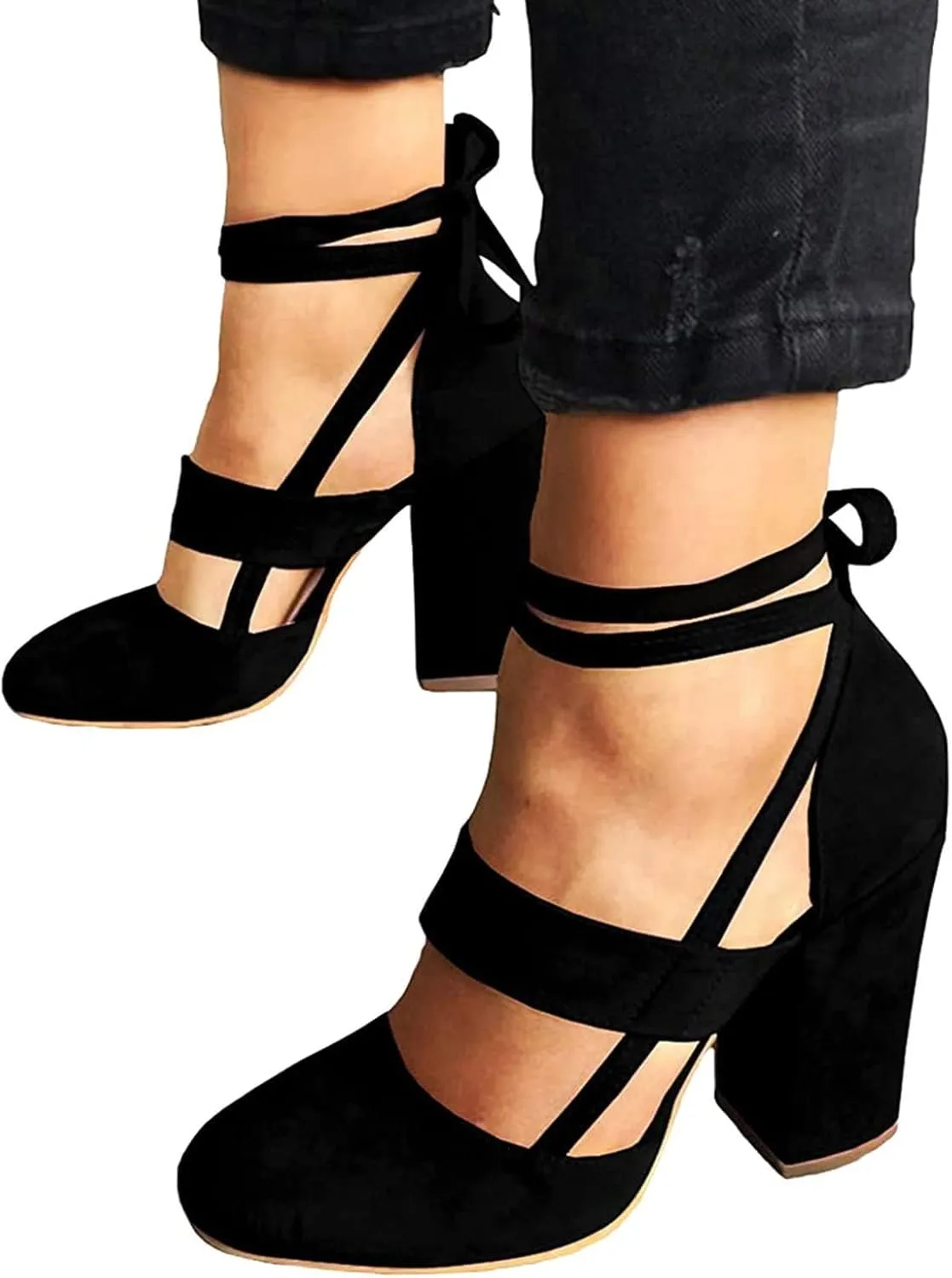 Sandals Women Fashion Heels, Sexy High Heel Open Toe Pointed Party Sandals, Summer Dressy Low Hollowed Out Lace Up Chunky Block Platform Dress Comfortable Strappy Heels Sandal