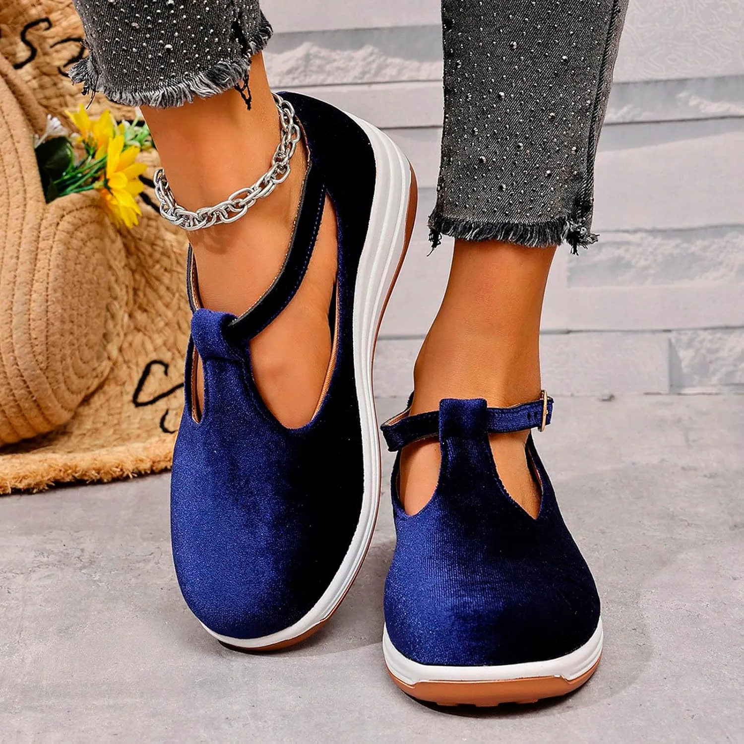 Sandals Womens Summer Wedge Sandals Comfortable Walking Shoes Fashion Closed Toe Mary Jane Style Loafer Sneaker 2025