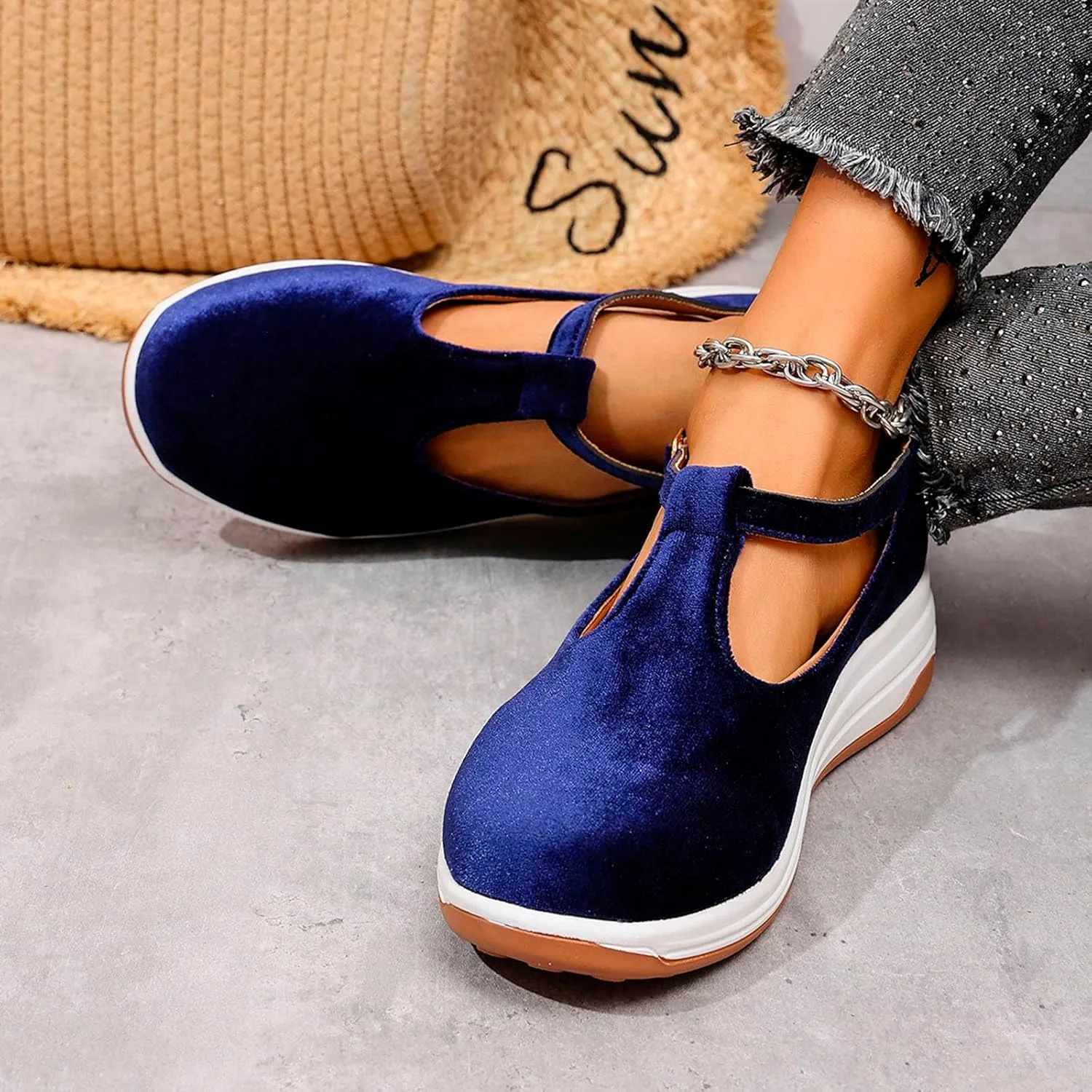 Sandals Womens Summer Wedge Sandals Comfortable Walking Shoes Fashion Closed Toe Mary Jane Style Loafer Sneaker 2025