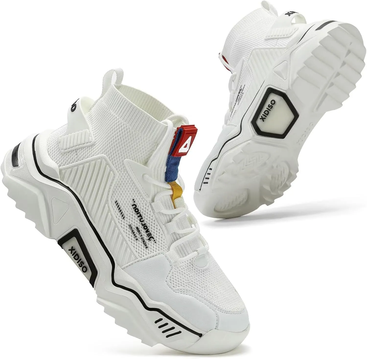 SANNAX Fashion Shoes for Mens High Top Casual Walking Shoes Non Slip Breathable Mesh Lightweight Sneakers