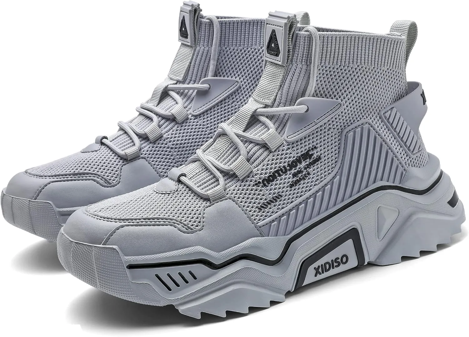 SANNAX Fashion Shoes for Mens High Top Casual Walking Shoes Non Slip Breathable Mesh Lightweight Sneakers