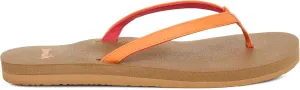 Sanuk Yoga Joy | Flip Flops for Women | Yoga Sandals For Women | Women's Beach Sandals | Memory Foam Footbed, Papaya, 7