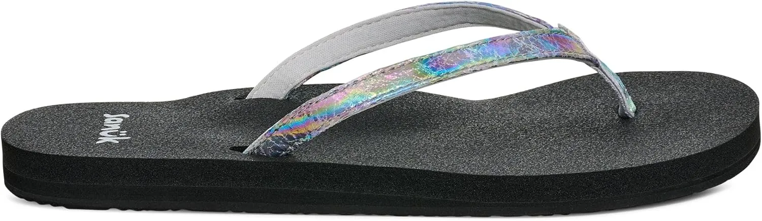 Sanuk Yoga Joy II Irisdescent | Flip Flops for Women | Yoga Sandals For Women | Women's Beach Sandals | Memory Foam Footbed