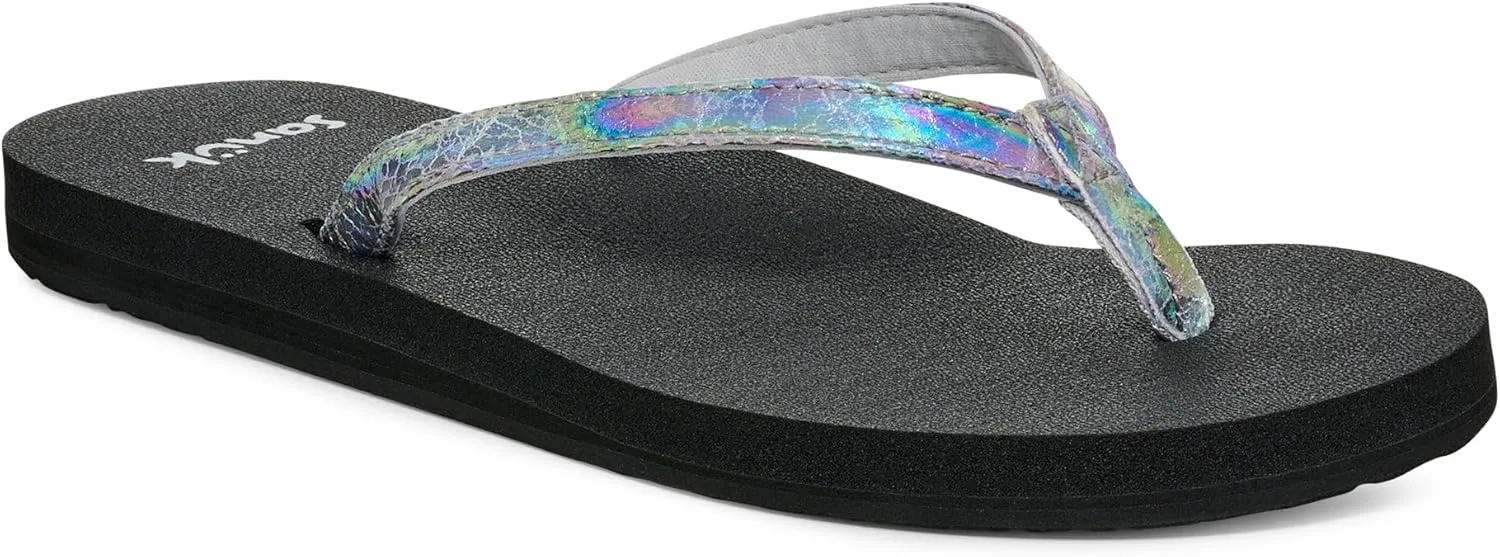 Sanuk Yoga Joy II Irisdescent | Flip Flops for Women | Yoga Sandals For Women | Women's Beach Sandals | Memory Foam Footbed