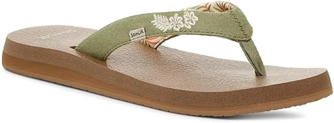 Sanuk Yoga Paradise II | Flip Flops for Women | Yoga Sandals For Women | Women's Beach Sandals | Memory Foam Footbed